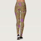 William Morris Marigold, Brown, Beige en Violet Leggings (Achterkant)