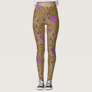 William Morris Marigold, Brown, Beige en Violet Leggings