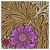 William Morris Marigold, Brown, Beige en Violet Stof (Close Up)