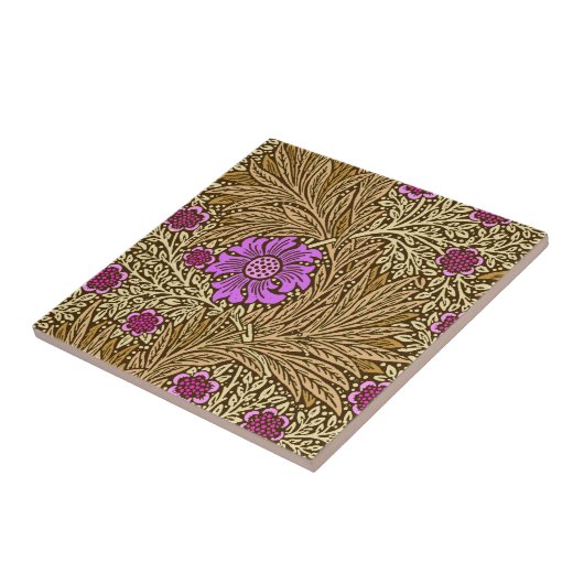 William Morris Marigold, Brown, Beige en Violet Tegeltje (Zijkant)