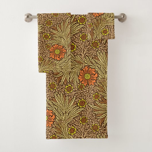 William Morris Marigold, Copper Brown en Sinaasapp Bad Handdoek (Insitu)