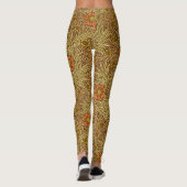 William Morris Marigold, Copper Brown en Sinaasapp Leggings (Achterkant)