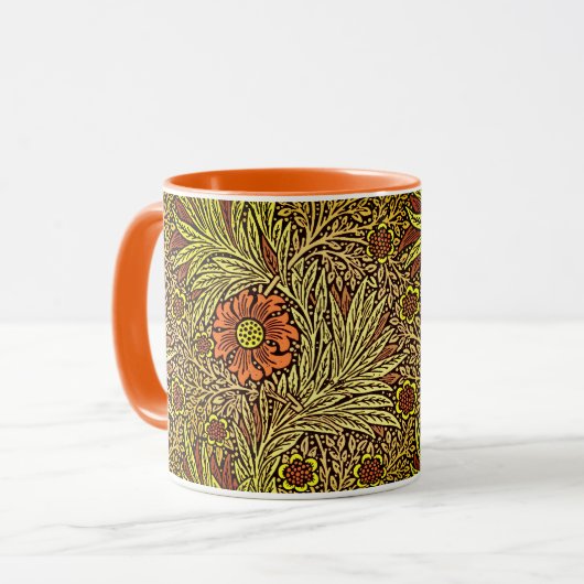 William Morris Marigold, Copper Brown en Sinaasapp Mok (Voorkant links)