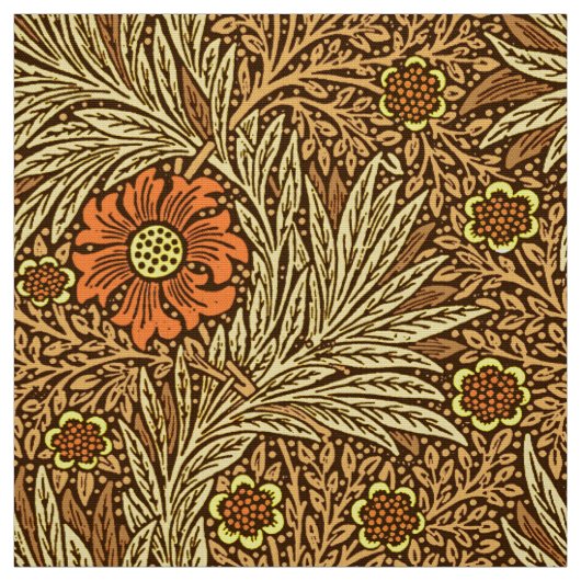 William Morris Marigold, Copper Brown en Sinaasapp Stof (Swatch)