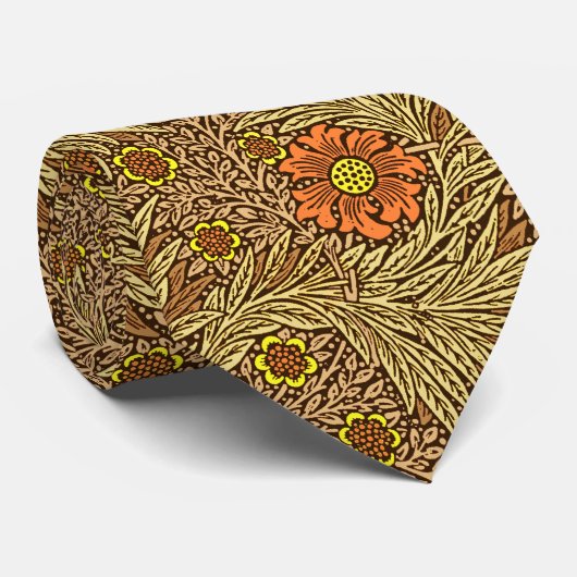 William Morris Marigold, Copper Brown en Sinaasapp Stropdas (Opgerold)
