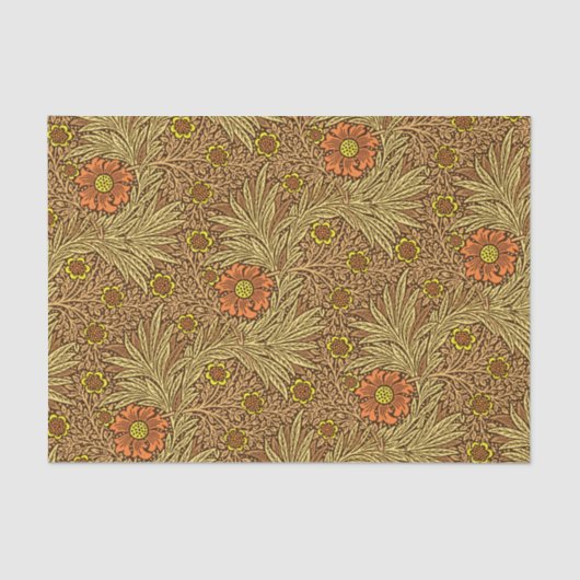 William Morris Marigold, Copper Brown en Sinaasapp Tissuepapier (Voorkant)