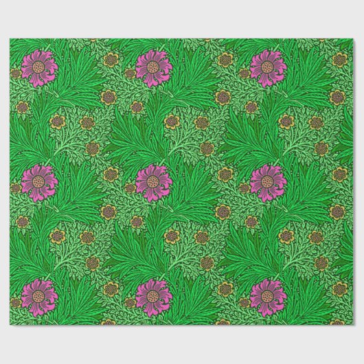 William Morris Marigold, Emerald Green & Fuchsia Cadeaupapier (Vlak)