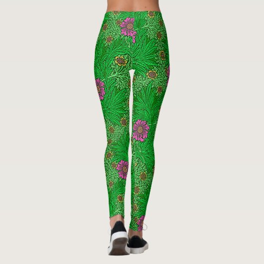 William Morris Marigold, Emerald Green & Fuchsia Leggings (Achterkant)
