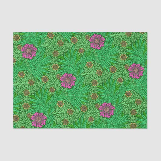 William Morris Marigold, Emerald Green & Fuchsia Tissuepapier (Voorkant)