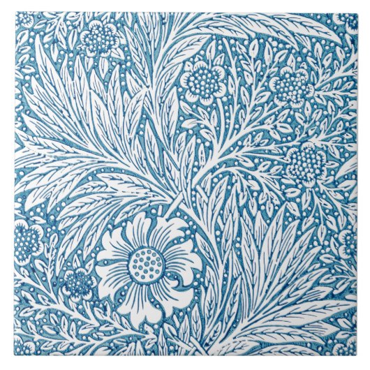 William Morris Marigold Floral Pattern Tegeltje (Voorkant)