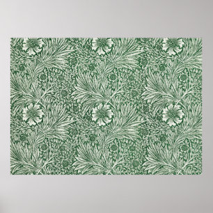 william morris marigold green floral flower wallpa poster