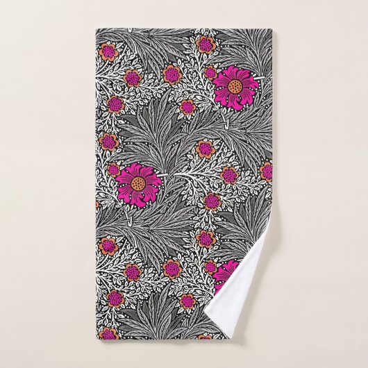 William Morris Marigold, Grey / Grey en Fuchsia Bad Handdoek (Handdoek)