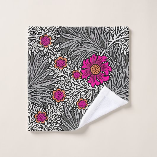 William Morris Marigold, Grey / Grey en Fuchsia Bad Handdoek (Wasdoekje)