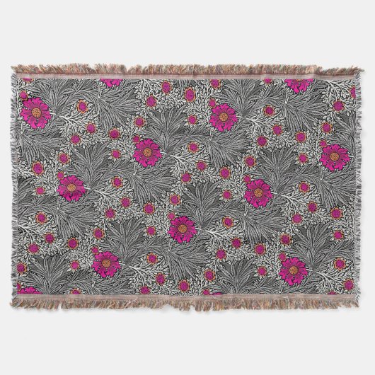 William Morris Marigold, Grey / Grey en White Th Deken (Voorkant)