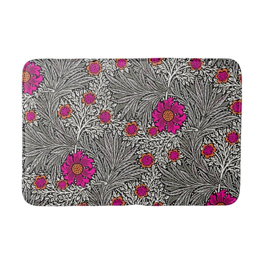 William Morris Marigold, Grijs / Grijs en Wit Badmat (Voorkant)