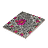 William Morris Marigold, Grijs / Grijs en Wit Tegeltje (Zijkant)