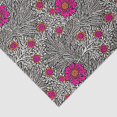 William Morris Marigold, Grijs / Grijs en Wit Tissuepapier (Detail)