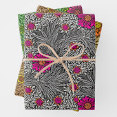 William Morris Marigold, Groen, Bruin & Grijs Inpakpapier Vel (In situ)