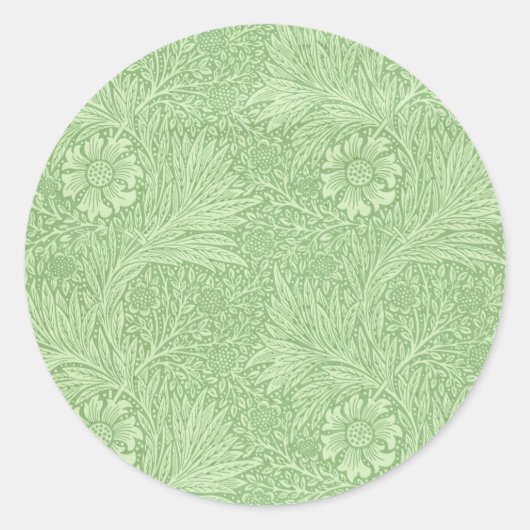 William Morris Marigold (Groen) Ronde Sticker (Voorkant)