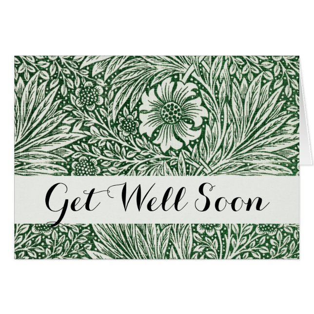 William Morris Marigold Groene Bloembloem (Voorkant Horizontaal)