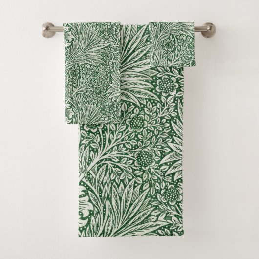William Morris Marigold Groene Bloembloem Bad Handdoek (Insitu)