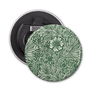William Morris Marigold Groene Bloembloem Button Flesopener