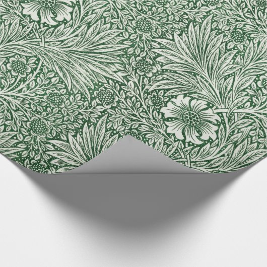 William Morris Marigold Groene Bloembloem Cadeaupapier (Hoek)