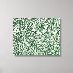 William Morris Marigold Groene Bloembloem Canvas Afdruk