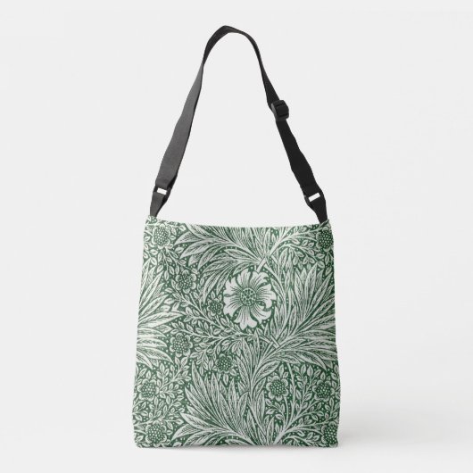 William Morris Marigold Groene Bloembloem Crossbody Tas (Achterkant)