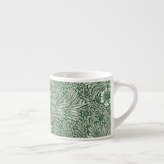 William Morris Marigold Groene Bloembloem Espresso Kop (Rechts)