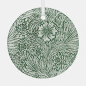 William Morris Marigold Groene Bloembloem Glas Ornament (Voorkant)