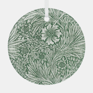 William Morris Marigold Groene Bloembloem Glas Ornament