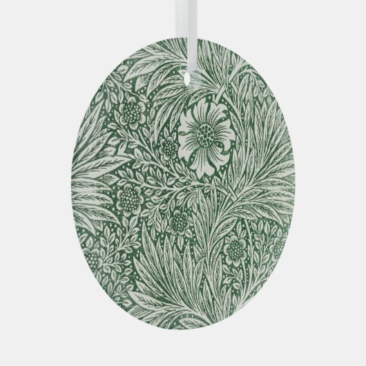 William Morris Marigold Groene Bloembloem Glas Ornament (Voorkant Rechts)