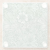 William Morris Marigold Groene Bloembloem Glazen Onderzetter (Achterkant)