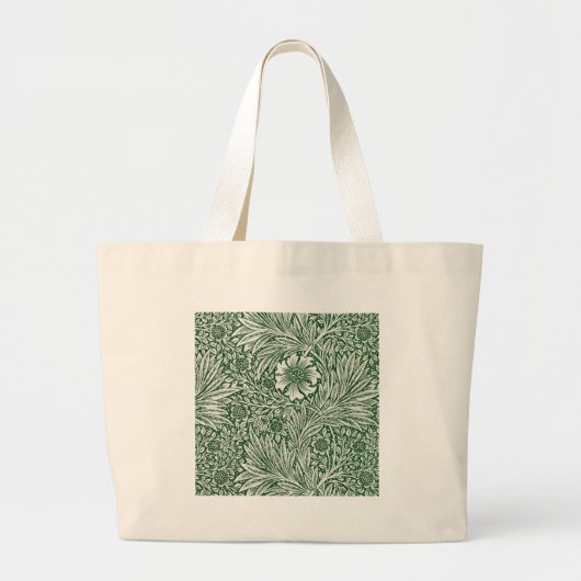 William Morris Marigold Groene Bloembloem Grote Tote Bag (Voorkant)