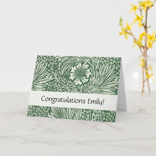 William Morris Marigold Groene Bloembloem Kaart (Gele Bloem)