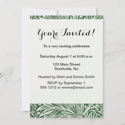 William Morris Marigold Groene Bloembloem Kaart (Voorkant)