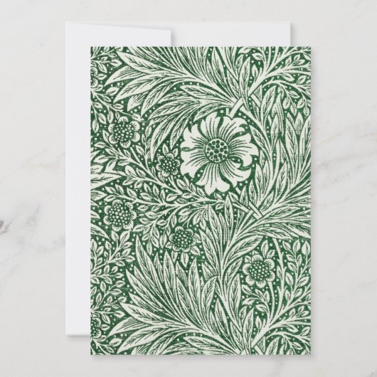William Morris Marigold Groene Bloembloem Kaart (Achterkant)