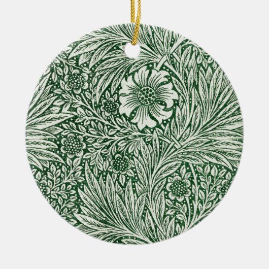 William Morris Marigold Groene Bloembloem Keramisch Ornament (Voorkant)
