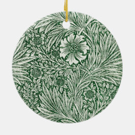 William Morris Marigold Groene Bloembloem Keramisch Ornament