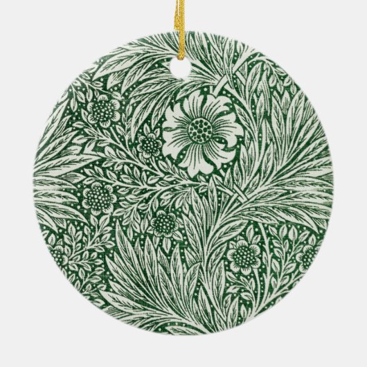William Morris Marigold Groene Bloembloem Keramisch Ornament (Achterkant)