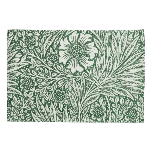William Morris Marigold Groene Bloembloem Kussensloop (Achterkant)