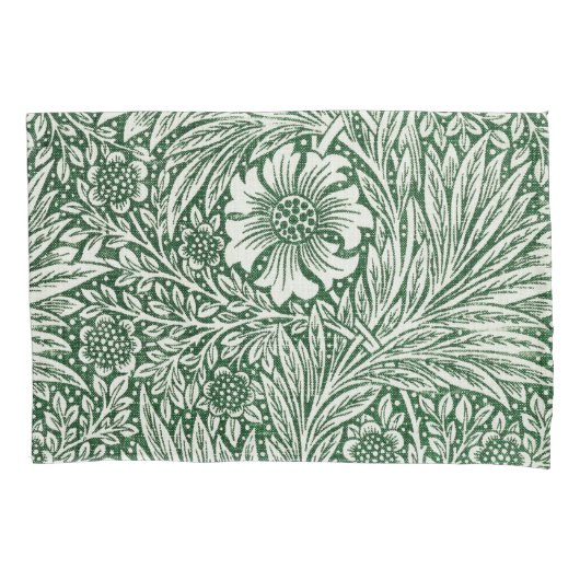 William Morris Marigold Groene Bloembloem Kussensloop (Voorkant)