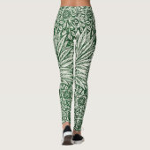 William Morris Marigold Groene Bloembloem Leggings (Achterkant)