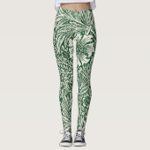 William Morris Marigold Groene Bloembloem Leggings (Voorkant)