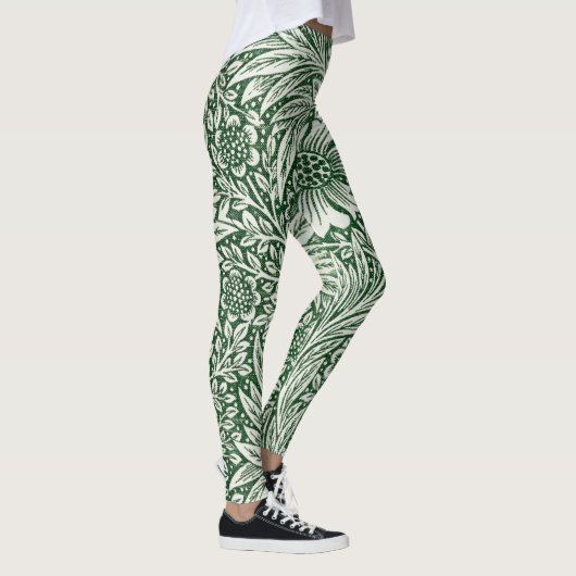William Morris Marigold Groene Bloembloem Leggings (Rechts)