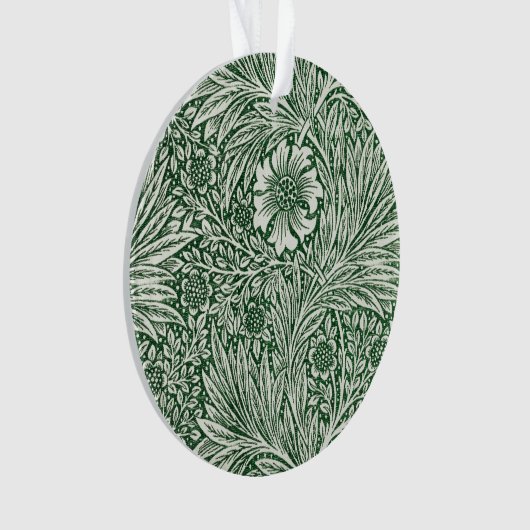 William Morris Marigold Groene Bloembloem Ornament (voorkant)