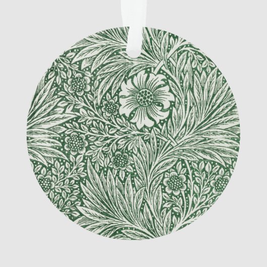 William Morris Marigold Groene Bloembloem Ornament (achterkant)