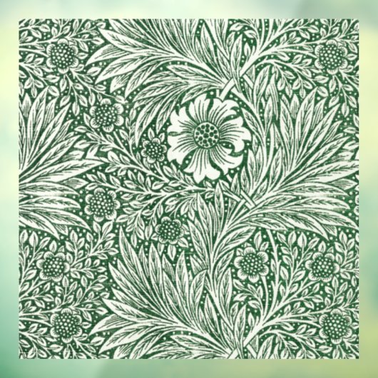 William Morris Marigold Groene Bloembloem Raamsticker (Vel 3)