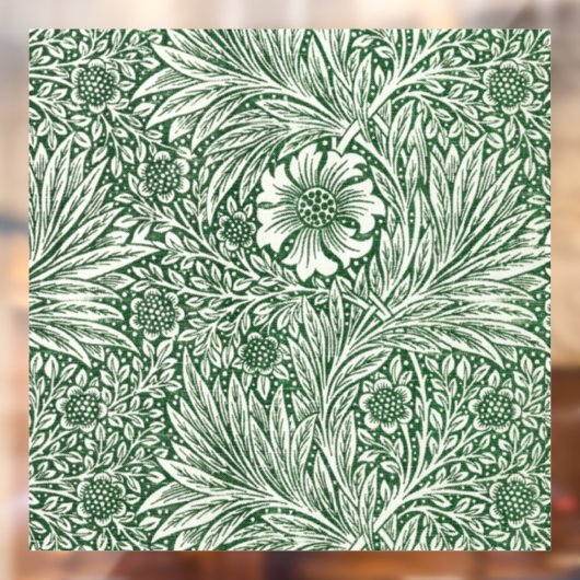 William Morris Marigold Groene Bloembloem Raamsticker (Vel 2)